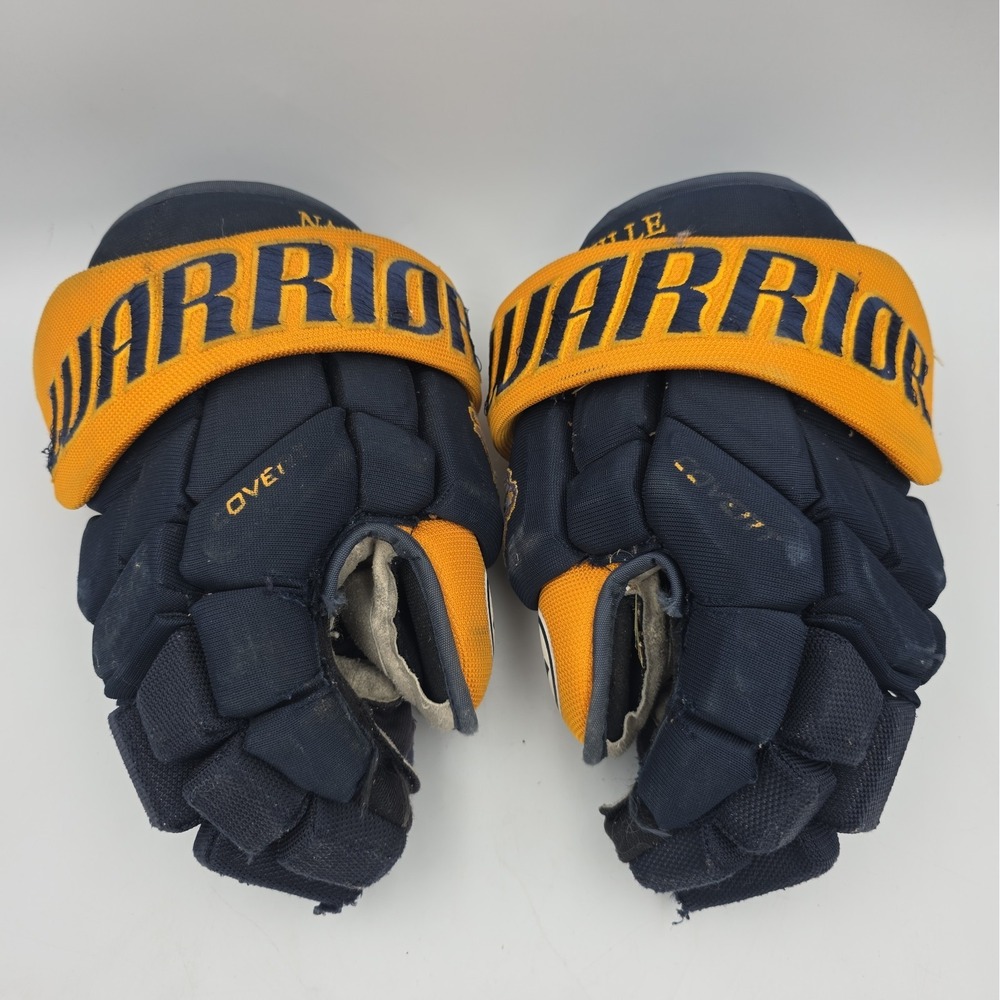 Warrior Hockey Gloves, Size Sr 13" Navy Blue Yellow Nashville